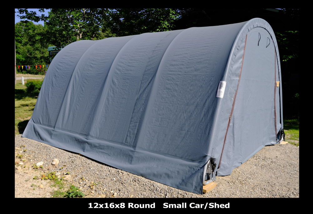 12x16x8 – Small Car Garage | Round Top